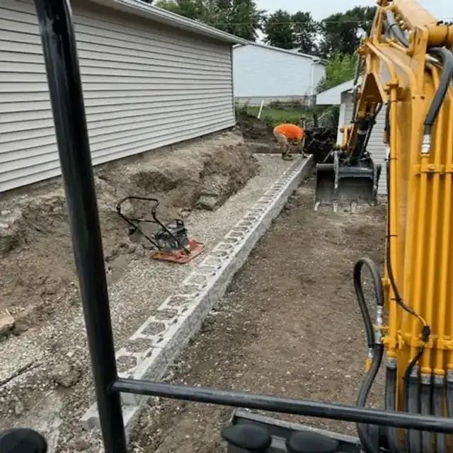 Property before retaining wall construction